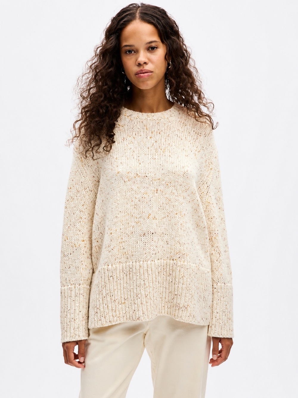 GAP 24/7 Wool Blend Split Hem Confetti Sweater - Candy Dot Splash
